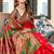 Red soft peshwai paithani silk jacquard woven saree with blouse
