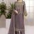Plum georgette heavy embroidery work salwar kameez