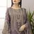 Plum georgette heavy embroidery work salwar kameez