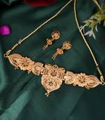 Gold plated meenakari ethnic necklace