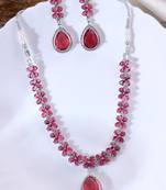 Faux ruby pendant set for women