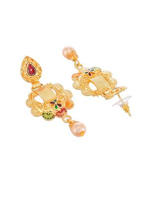 Gold plated traditional  peacock jewelry set 3