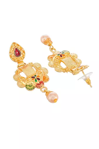 Gold plated traditional  peacock jewelry set