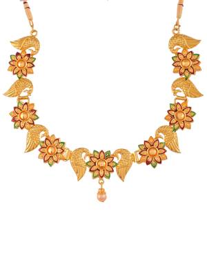 Gold plated traditional  peacock jewelry set 4
