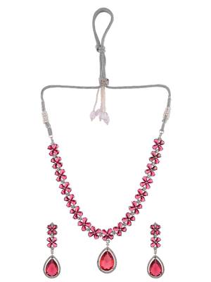 Faux ruby pendant set for women 3