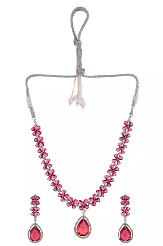 Faux ruby pendant set for women