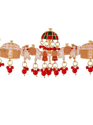 Gold plated pearl  temple jewellery set for women 2