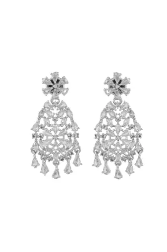 Silver plated american diamond classic  jewellery set