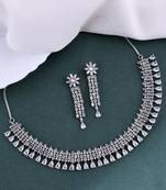 Cubic zirconia silver plated jewellery set