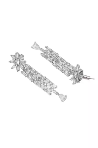 Cubic zirconia silver plated jewellery set