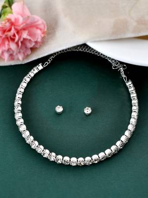 Silver plated cz jewellery set 1