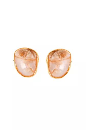 Gold plated mother of pearl kundan  jewellery set