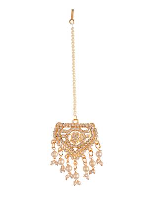 Gold plated  long layered  pearl jewellery set 2