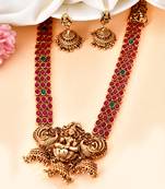 South indian long ranihar bridal jewellery set