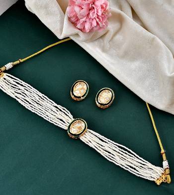 Kundan choker pear  jewellery set for women 1