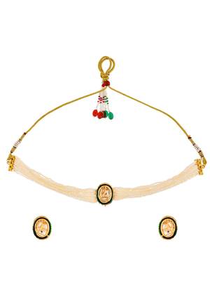 Kundan choker pear  jewellery set for women 2