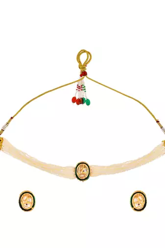 Kundan choker pear  jewellery set for women