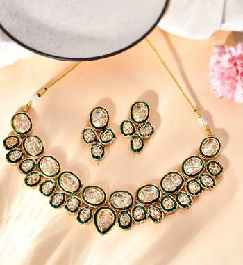 Gold plated kundan jewellery set 1