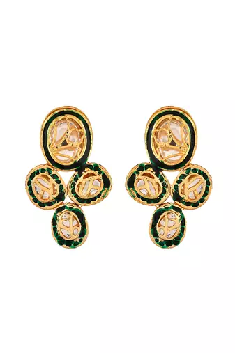 Gold plated kundan jewellery set