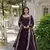 women's wine faux blooming with rich sequins embroidered work gown & dupatta set