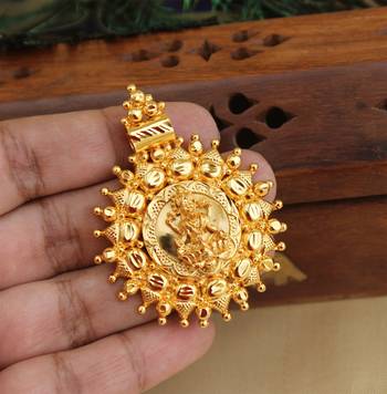 Kerala style gold platted lakshmi pendant 2