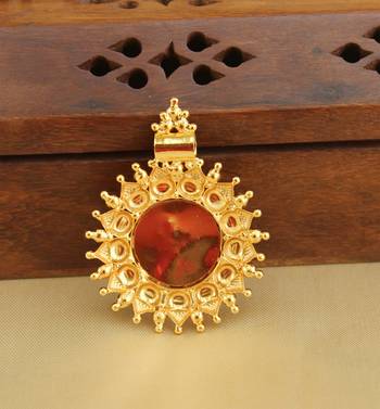 Kerala style gold platted lakshmi pendant 3