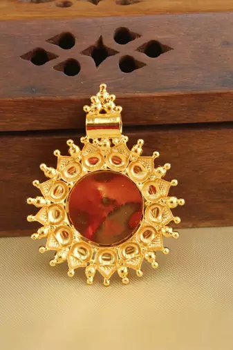 Kerala style gold platted lakshmi pendant