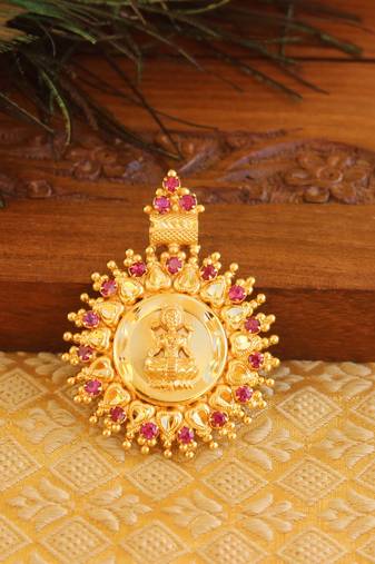 Kerala style gold platted lakshmi pendant