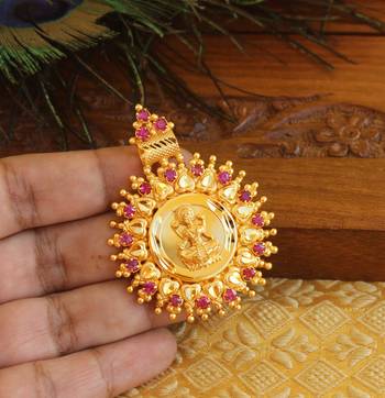 Kerala style gold platted lakshmi pendant 2