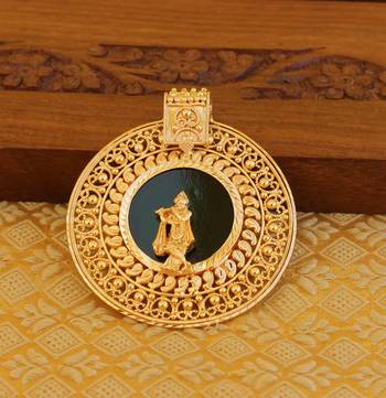 Kerala style gold platted krishna palakka pendant 1