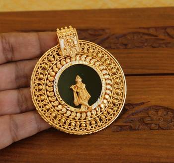 Kerala style gold platted krishna palakka pendant 2