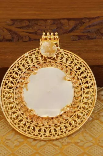 Kerala style gold platted krishna palakka pendant