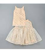 Beige floral sharara kurta set