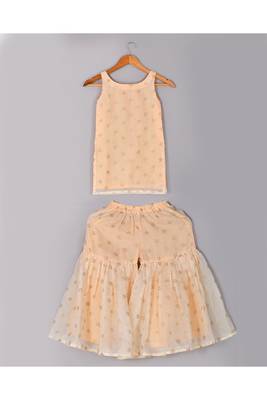 Beige floral sharara kurta set 2