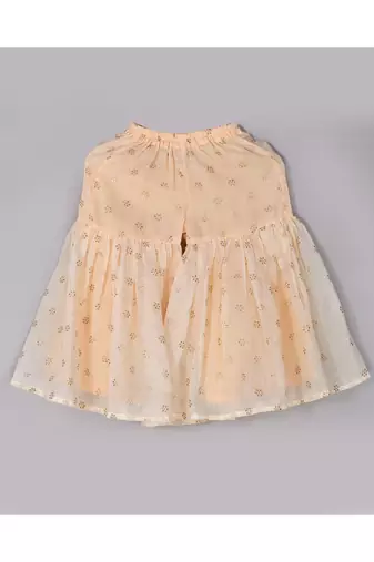 Beige floral sharara kurta set