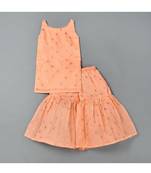 Peach kurta sharara set