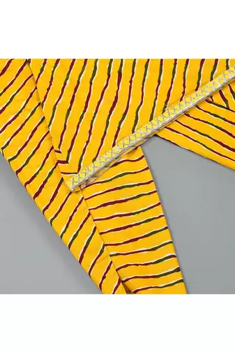 Yellow leheriya kurta dhoti set
