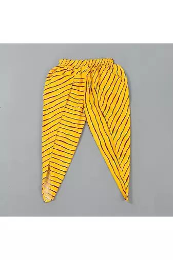 Yellow leheriya kurta dhoti set