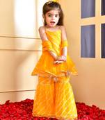 Yellow leheriya kurta sharara set