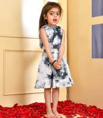 Black & white tie dye flared skirt set