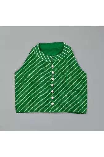 Green leheriya top and palazzo set