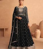Black Georgette Zari Embroidered Anarkali Suit