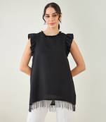 Black linen top