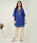 Blue embellished tunic