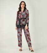 Red baroque animal print shirt with pants