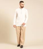 White malai cotton short kurta
