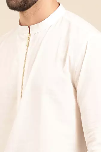 White malai cotton short kurta
