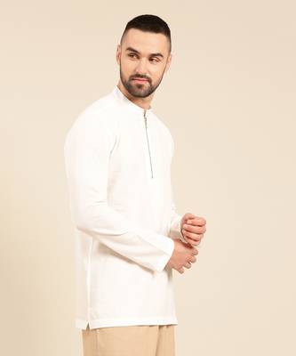 White malai cotton short kurta 4