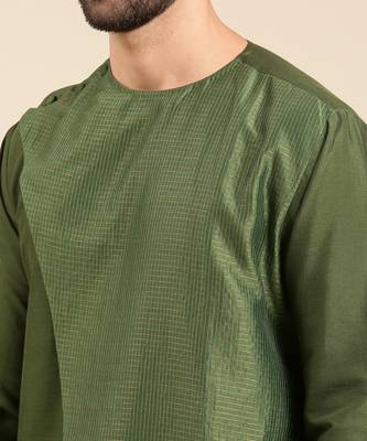 Green silk chanderi kota kurta set 2
