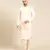 Ivory beige silk jacquard kurta set